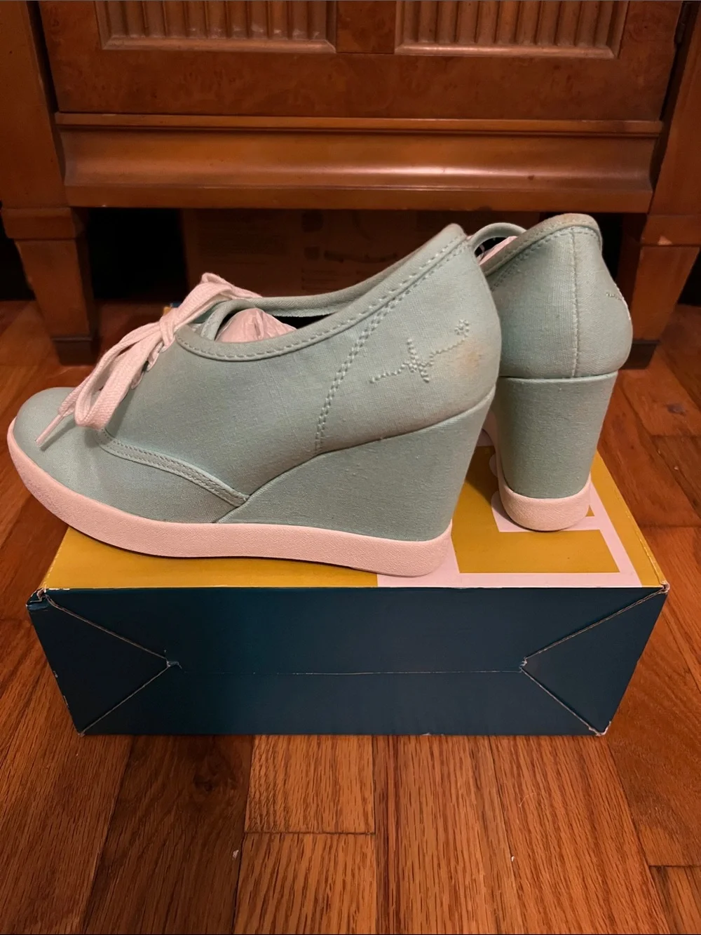 BC Footwear Mint Green Canvas Platform Sneakers
